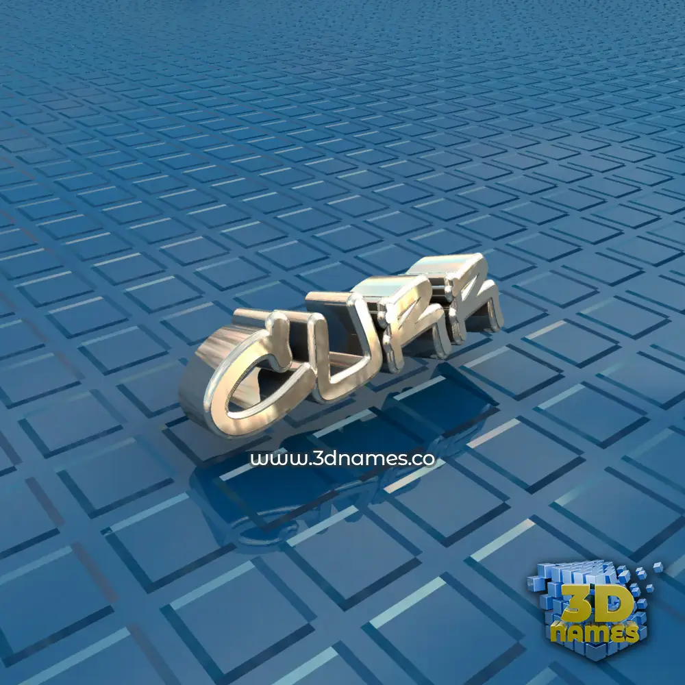 curr in Blue Bling style - 3D name wallpaper