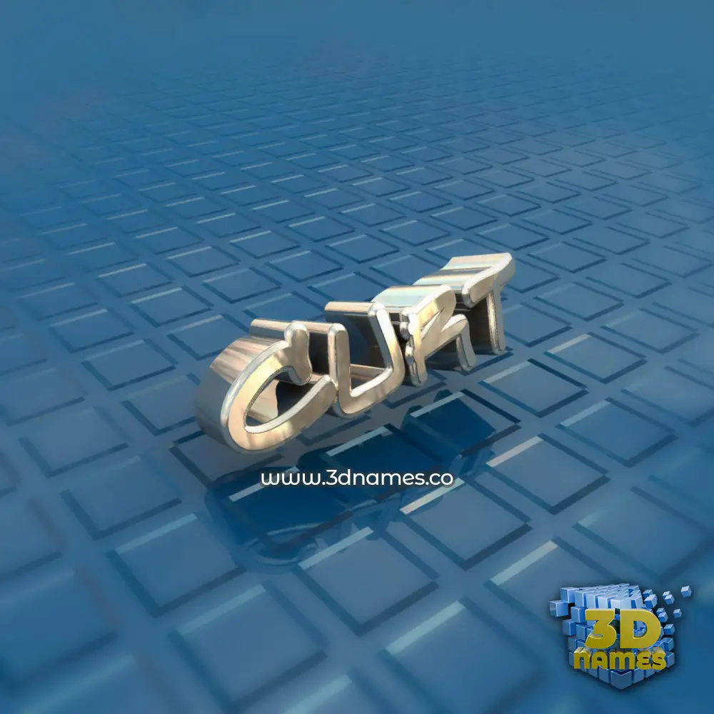 curt in Blue Bling style - 3D name wallpaper