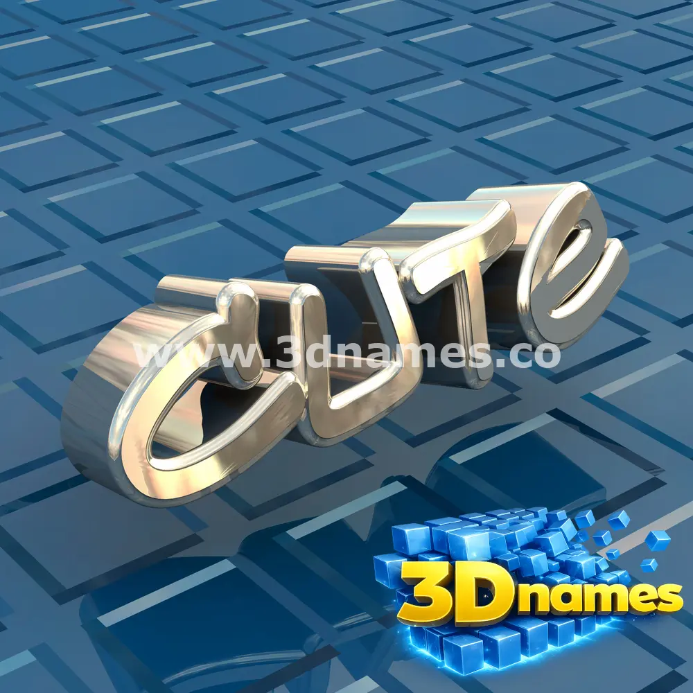 cute in Blue Bling style - 3D name wallpaper
