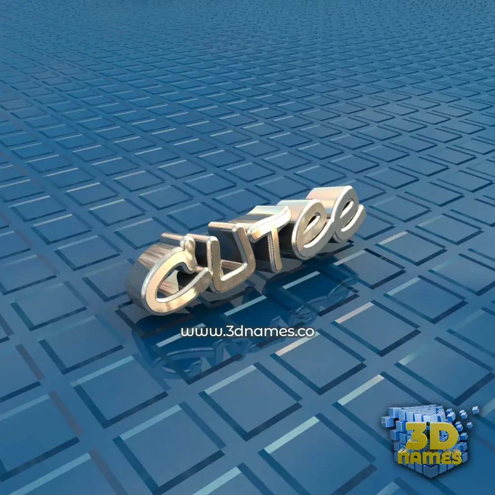 cutee in Blue Bling style - 3D name wallpaper