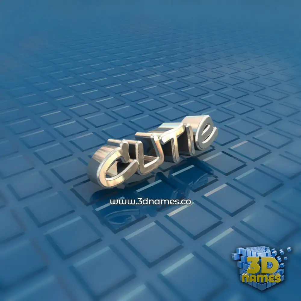 cutie in Blue Bling style - 3D name wallpaper
