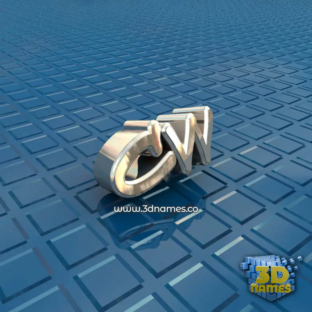 cw in Blue Bling style - 3D name wallpaper