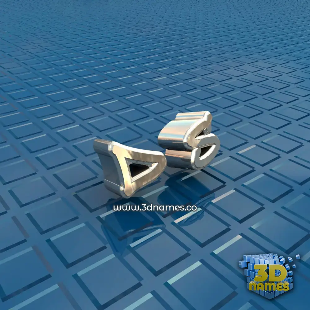 d s in Blue Bling style - 3D name wallpaper
