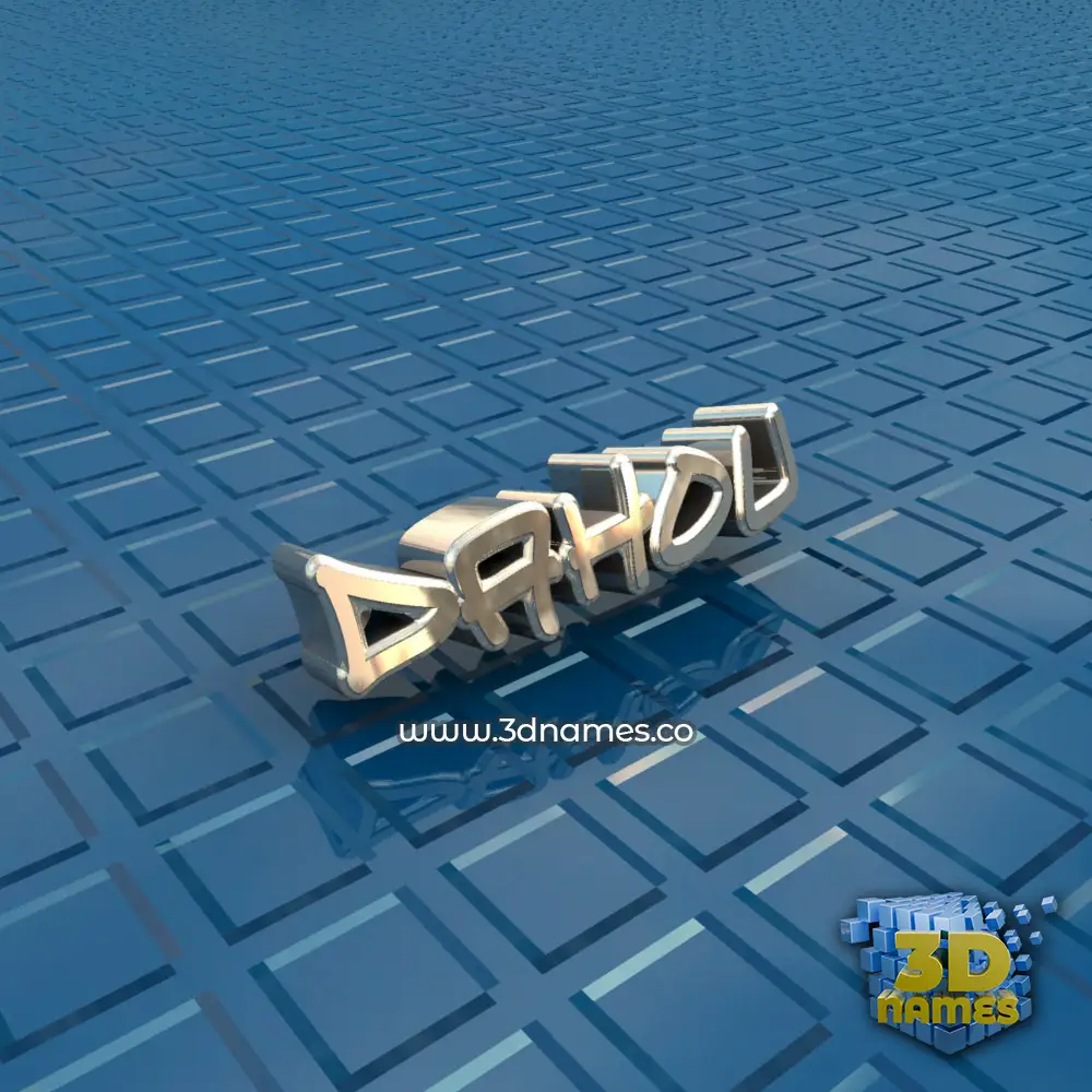dahou in Blue Bling style - 3D name wallpaper