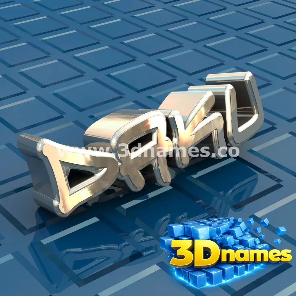 daku in Blue Bling style - 3D name wallpaper