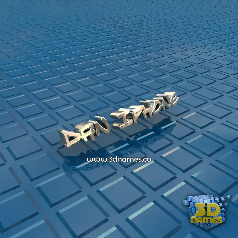 dan iphone in Blue Bling style - 3D name wallpaper