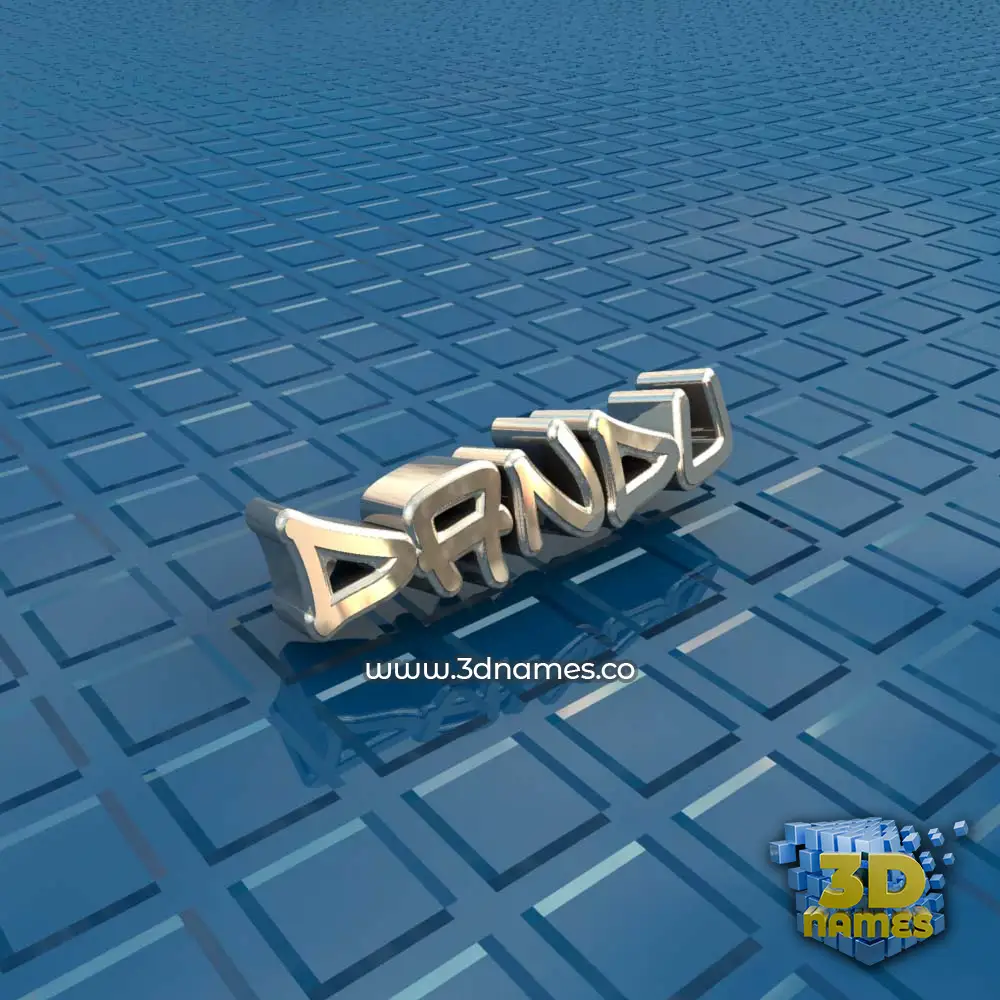 dandu in Blue Bling style - 3D name wallpaper