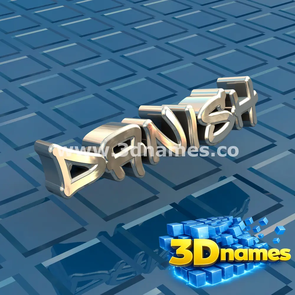 danish in Blue Bling style - 3D name wallpaper