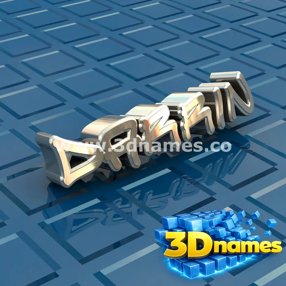 darrin in Blue Bling style - 3D name wallpaper