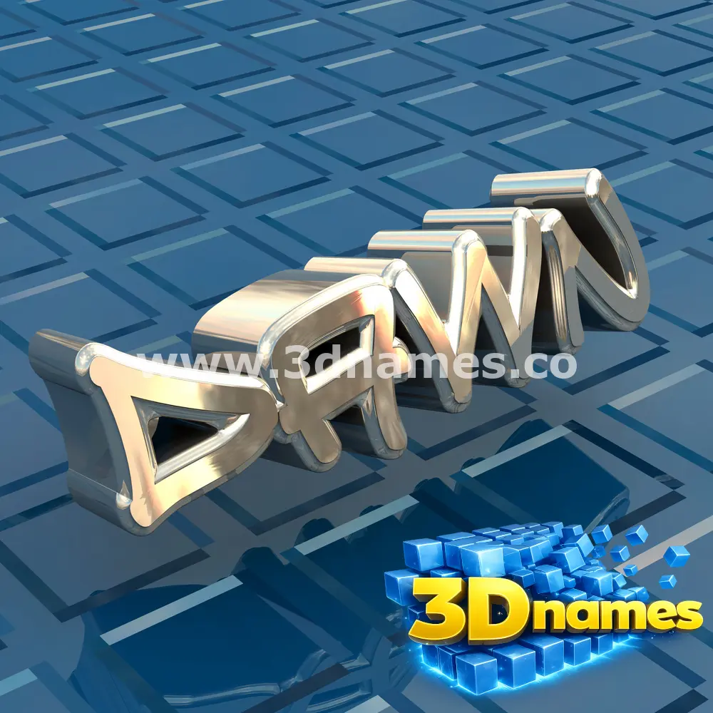 dawn in Blue Bling style - 3D name wallpaper