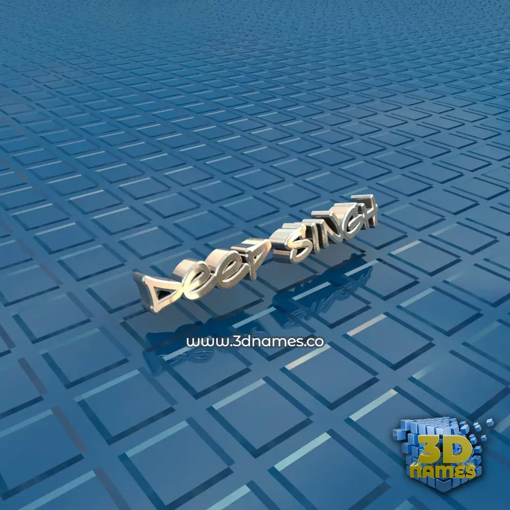 deep singh in Blue Bling style - 3D name wallpaper