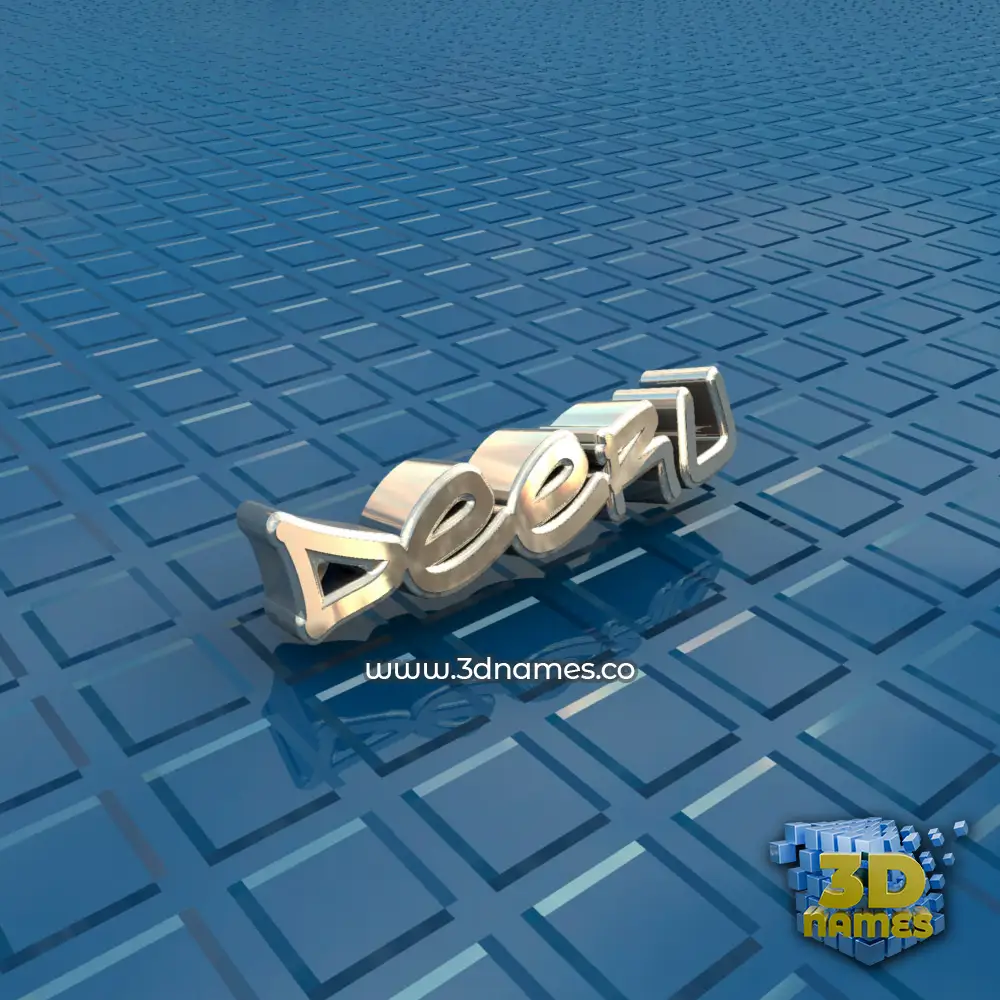 deeru in Blue Bling style - 3D name wallpaper