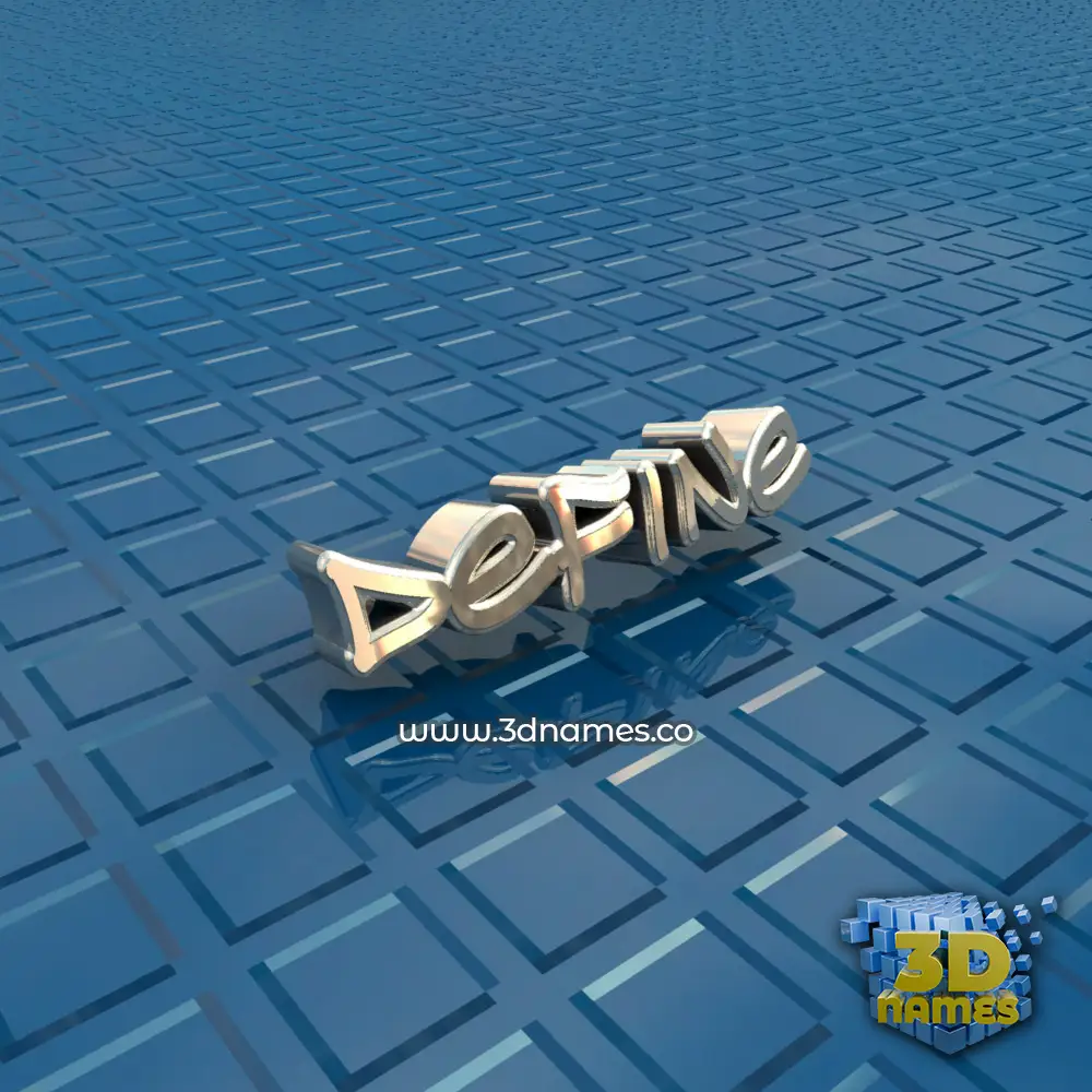 define in Blue Bling style - 3D name wallpaper