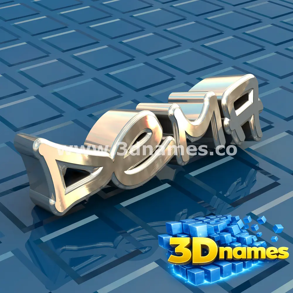 dema in Blue Bling style - 3D name wallpaper