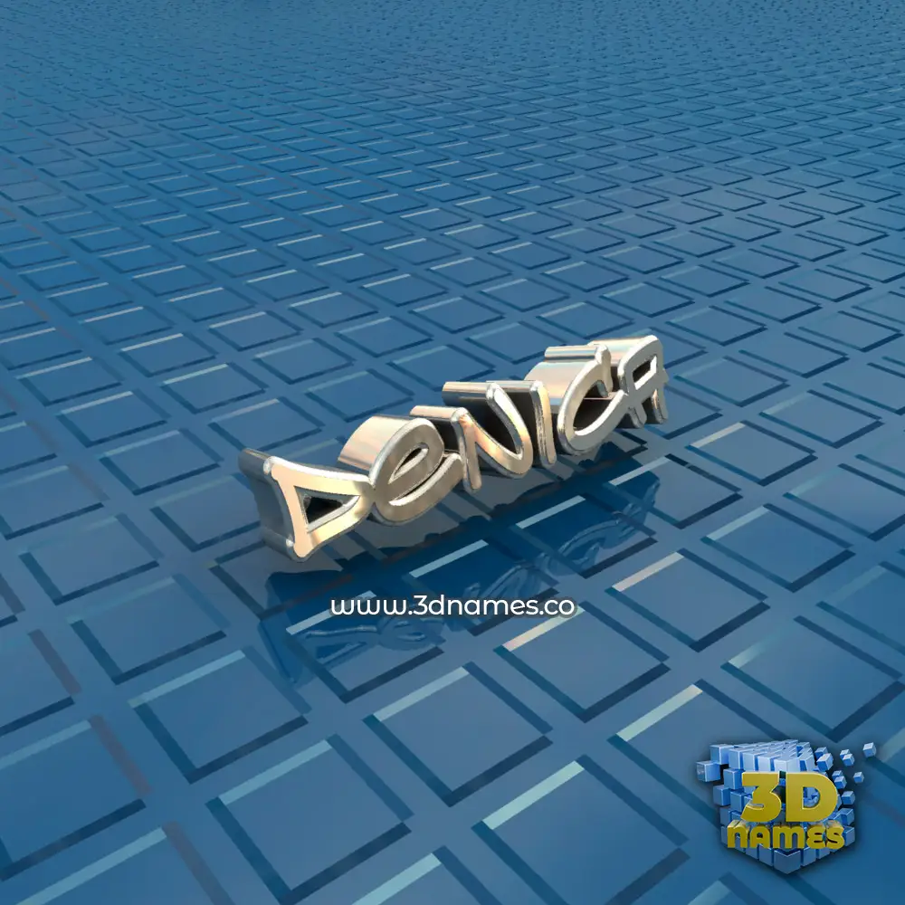 denica in Blue Bling style - 3D name wallpaper