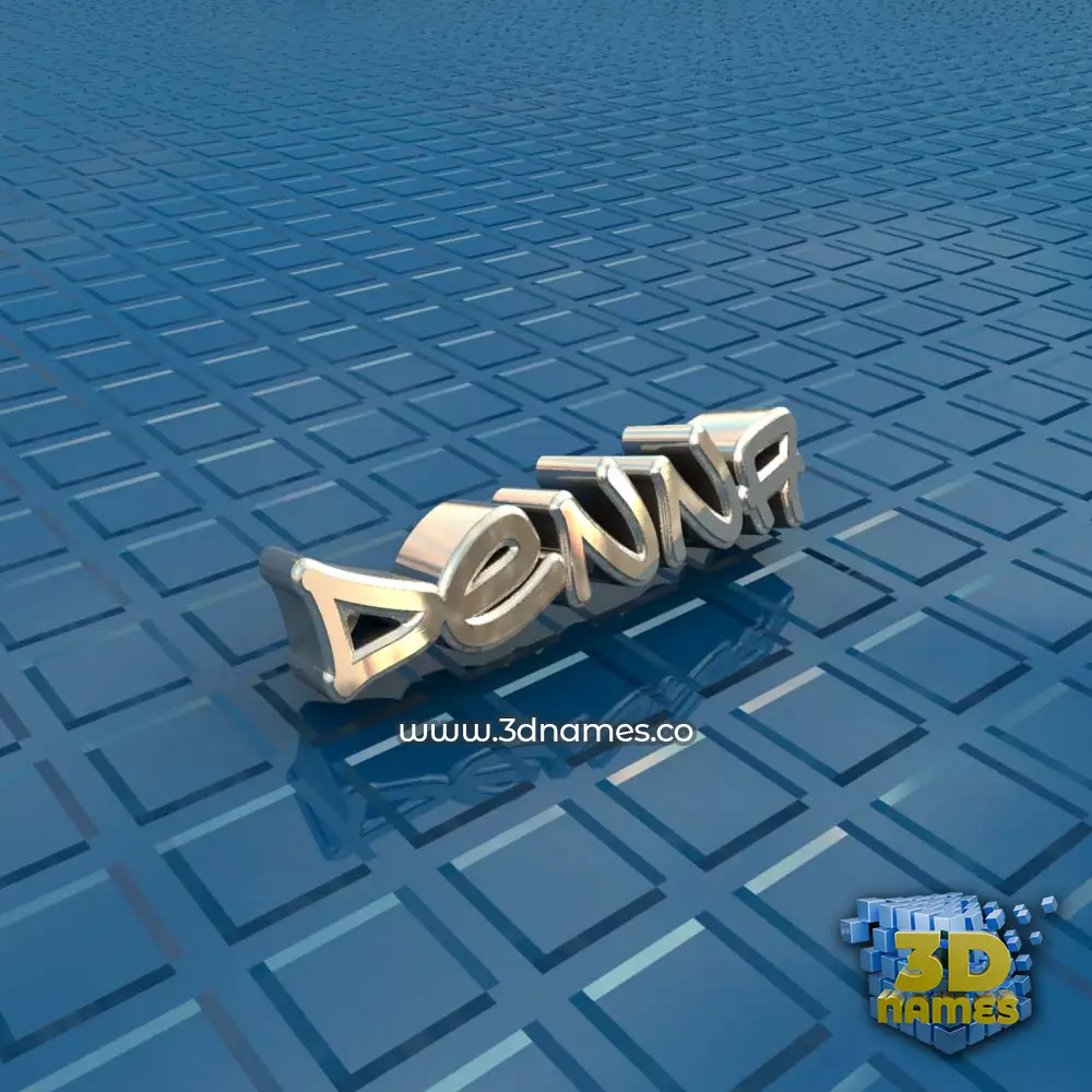 denna in Blue Bling style - 3D name wallpaper