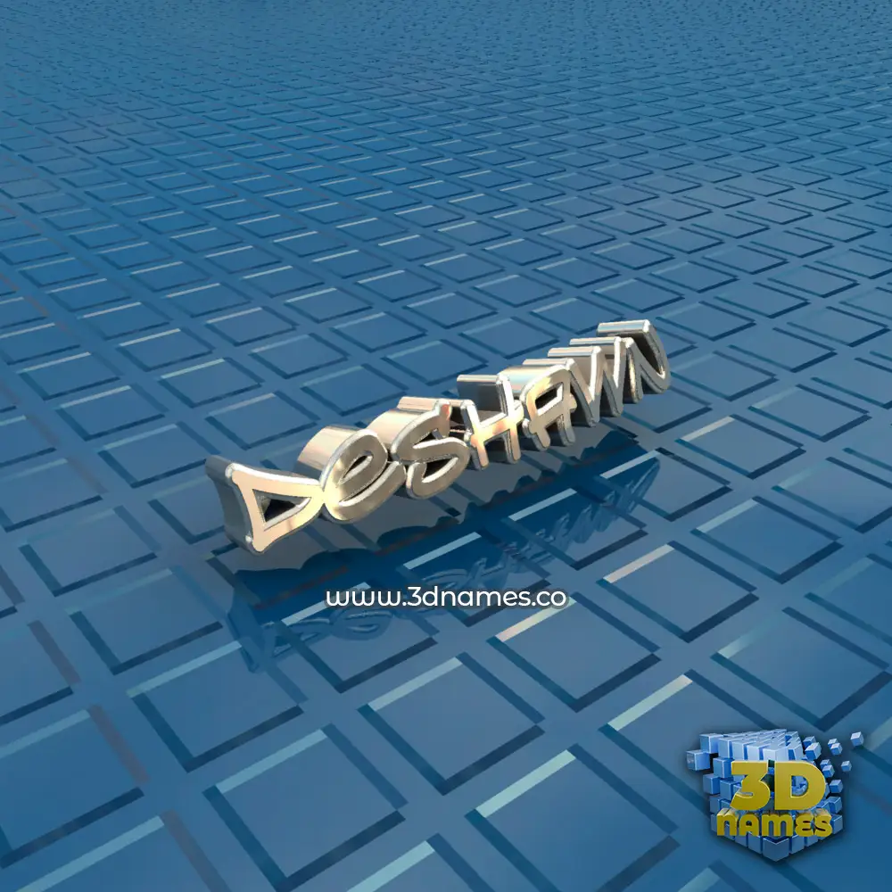 deshawn in Blue Bling style - 3D name wallpaper