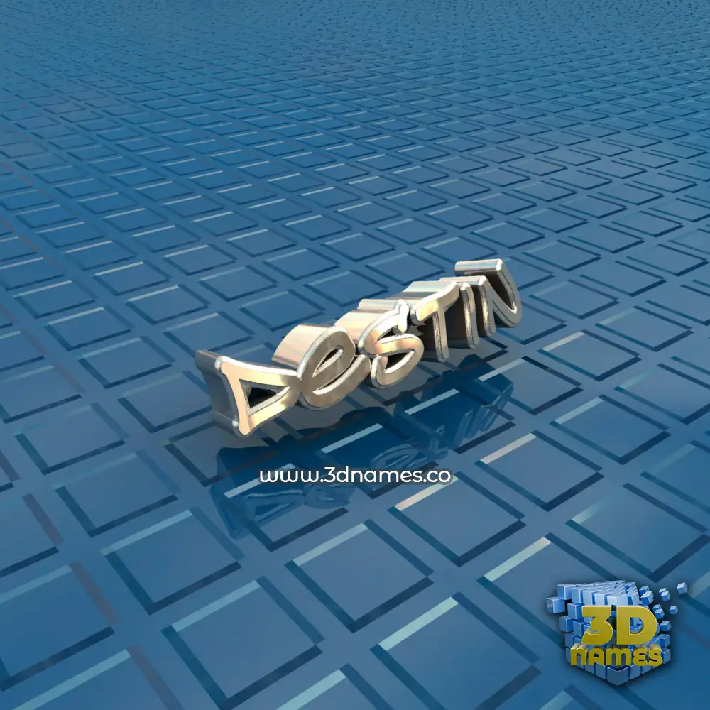 destin in Blue Bling style - 3D name wallpaper