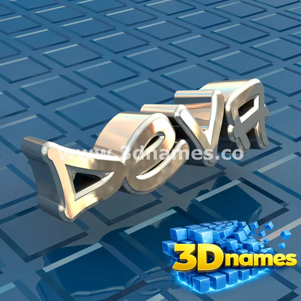 deva in Blue Bling style - 3D name wallpaper
