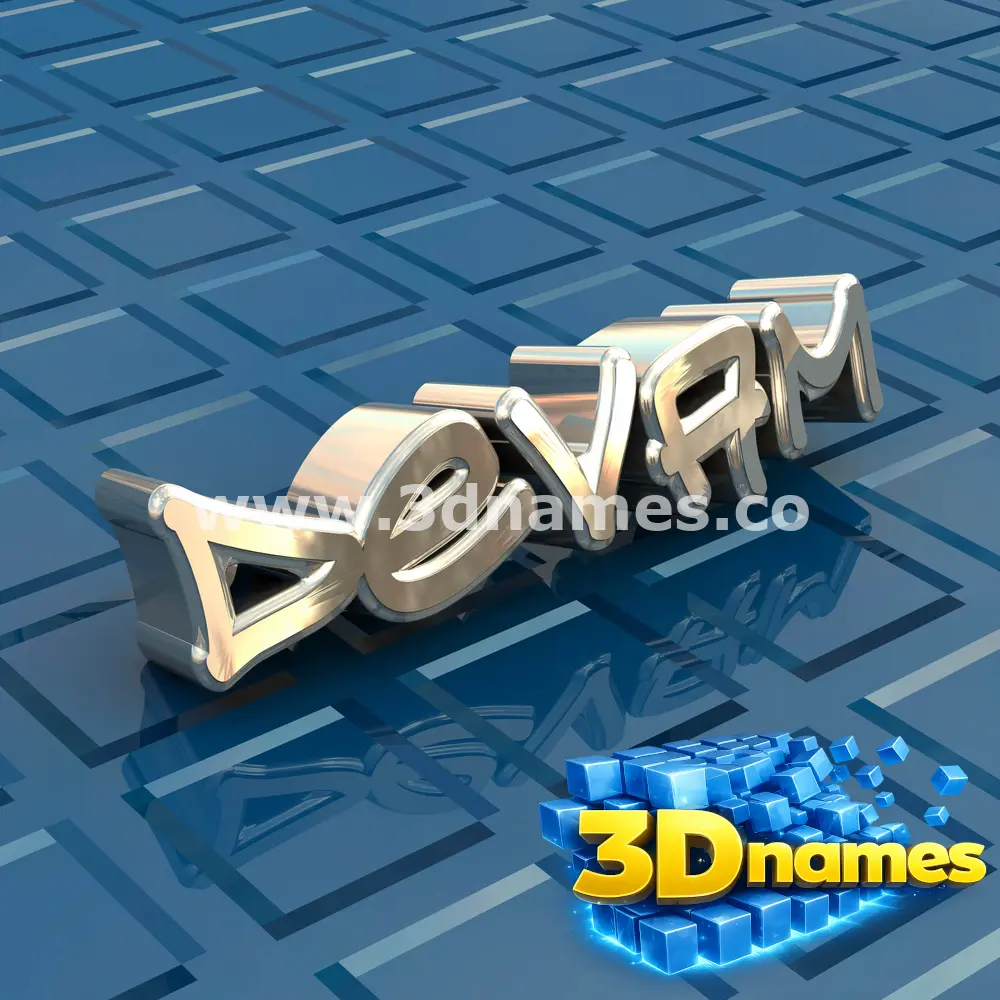 devam in Blue Bling style - 3D name wallpaper