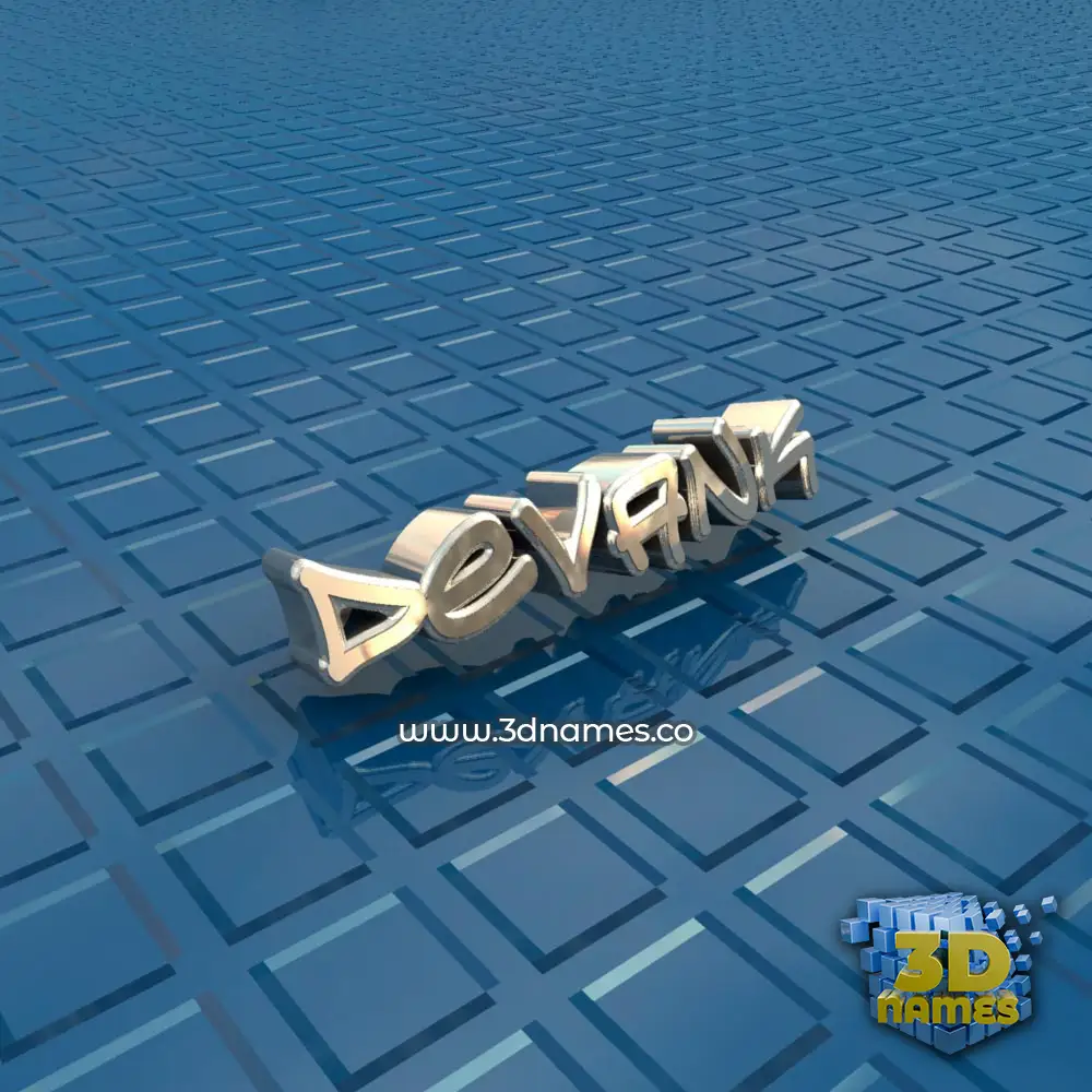 devank in Blue Bling style - 3D name wallpaper