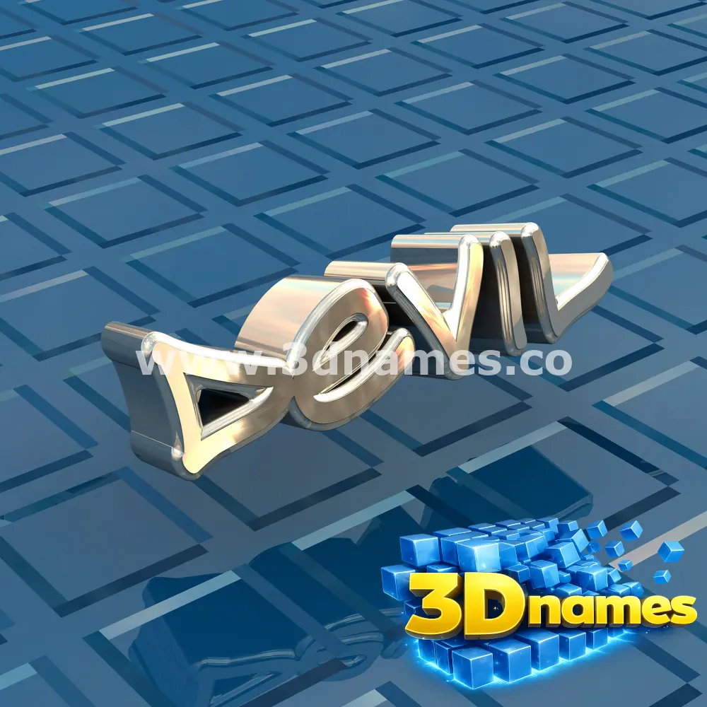 devil in Blue Bling style - 3D name wallpaper