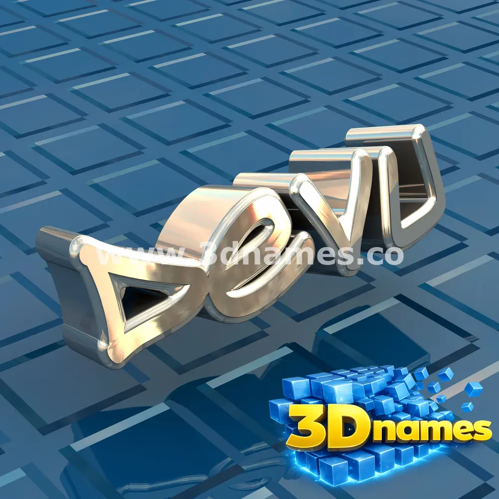 devu in Blue Bling style - 3D name wallpaper