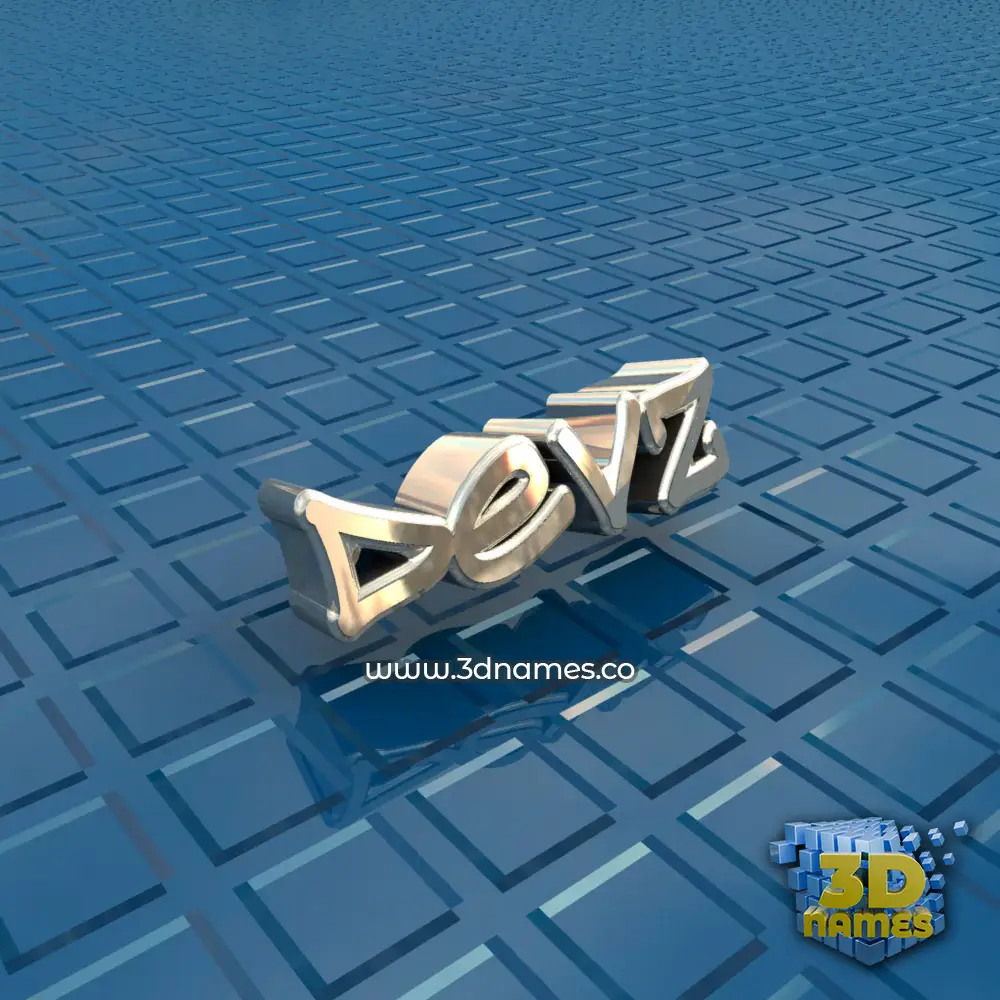 devz in Blue Bling style - 3D name wallpaper