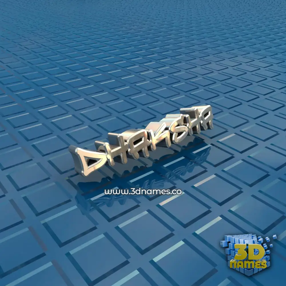dhaksha in Blue Bling style - 3D name wallpaper