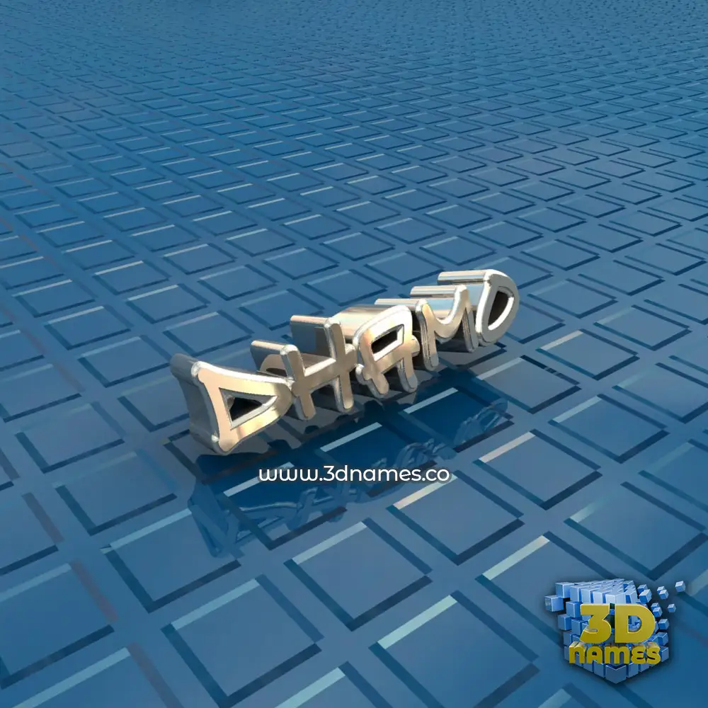 dhamo in Blue Bling style - 3D name wallpaper