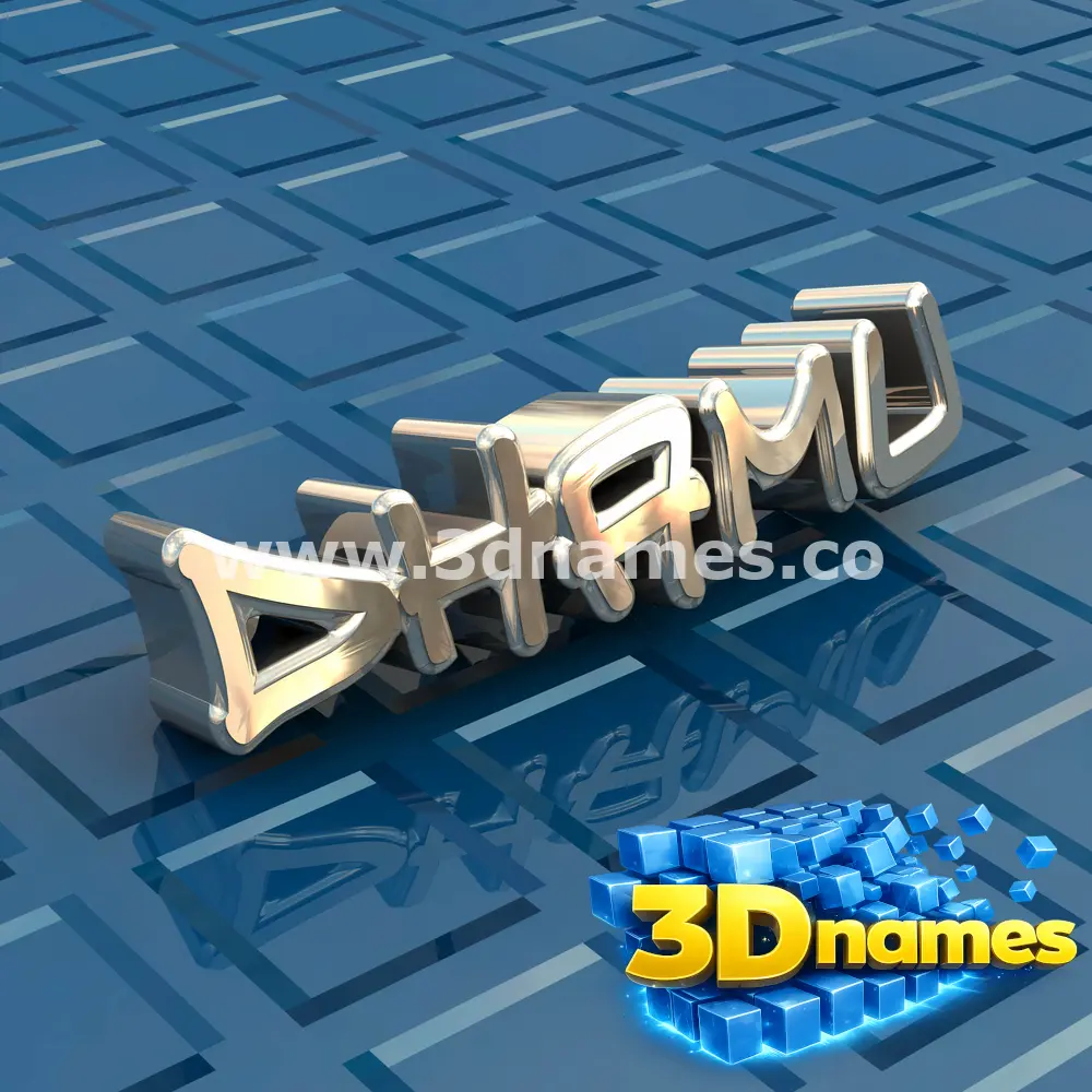 dhamu in Blue Bling style - 3D name wallpaper