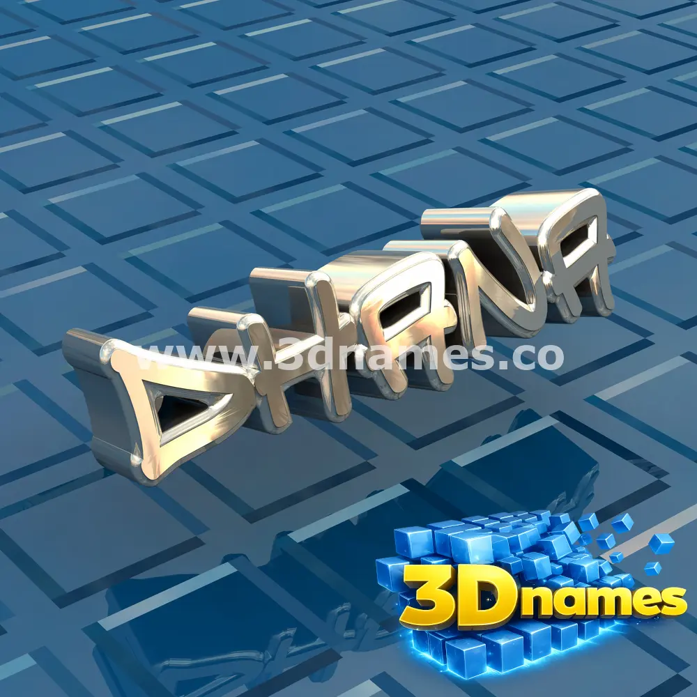 dhana in Blue Bling style - 3D name wallpaper
