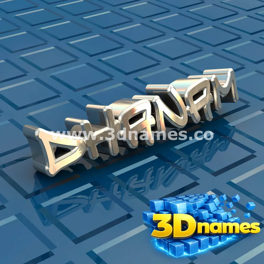 dhanam in Blue Bling style - 3D name wallpaper