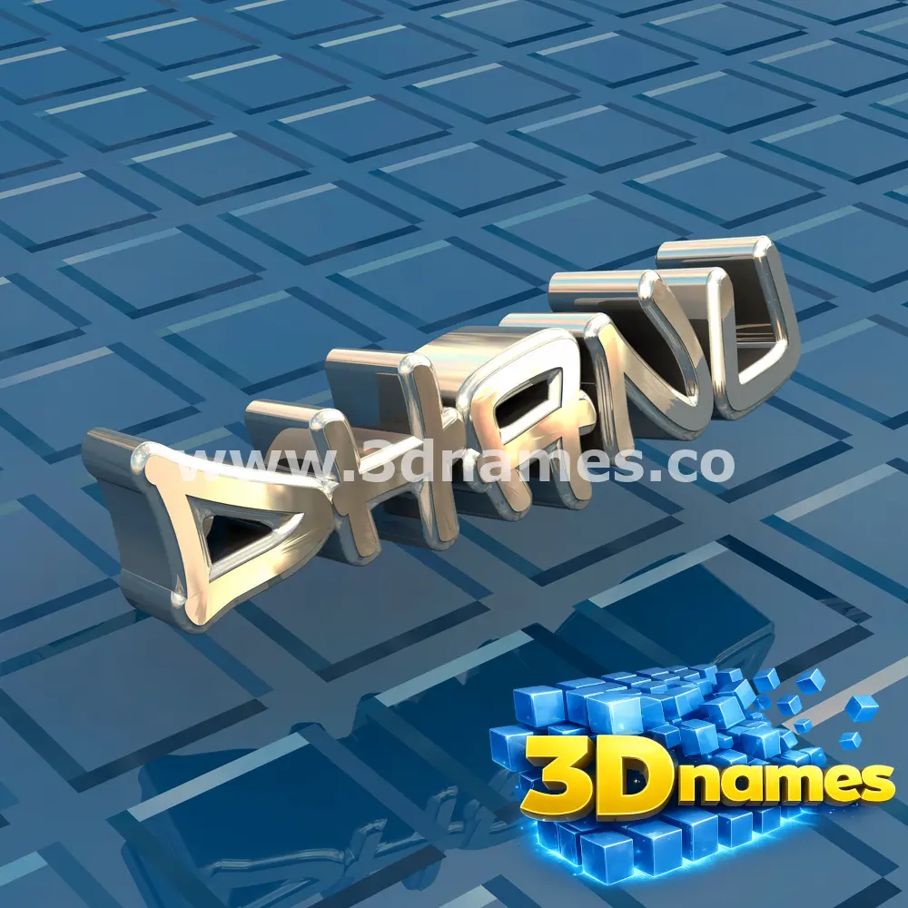 dhanu in Blue Bling style - 3D name wallpaper