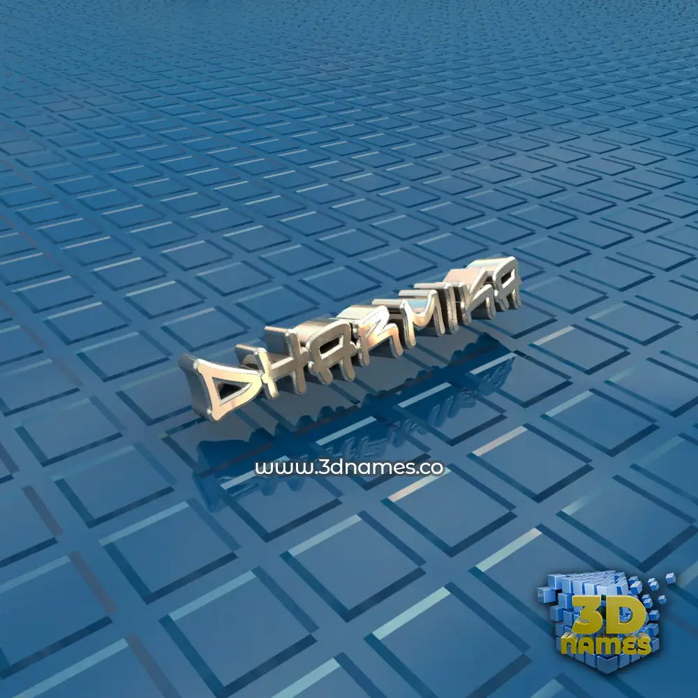 dharmika in Blue Bling style - 3D name wallpaper