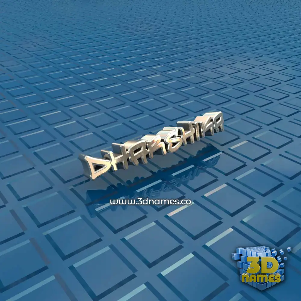 dharshika in Blue Bling style - 3D name wallpaper