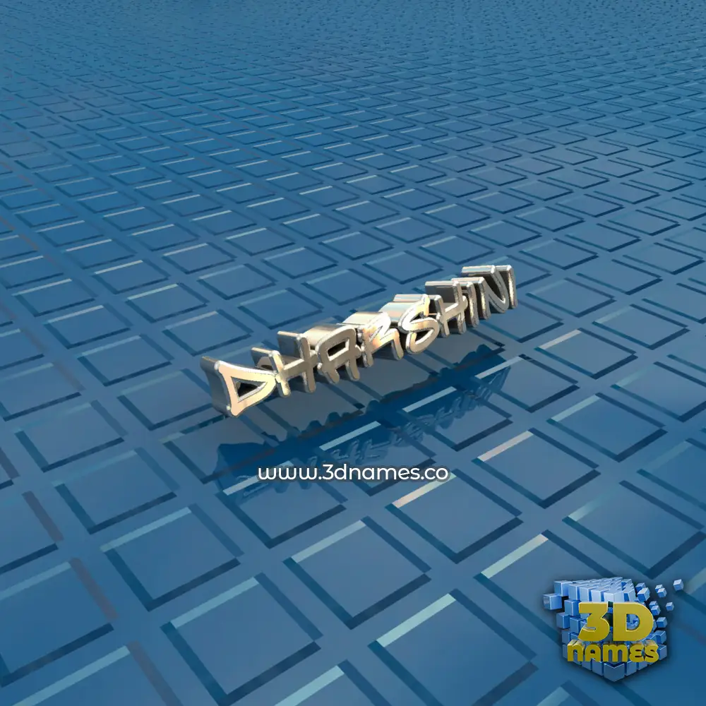 dharshini in Blue Bling style - 3D name wallpaper