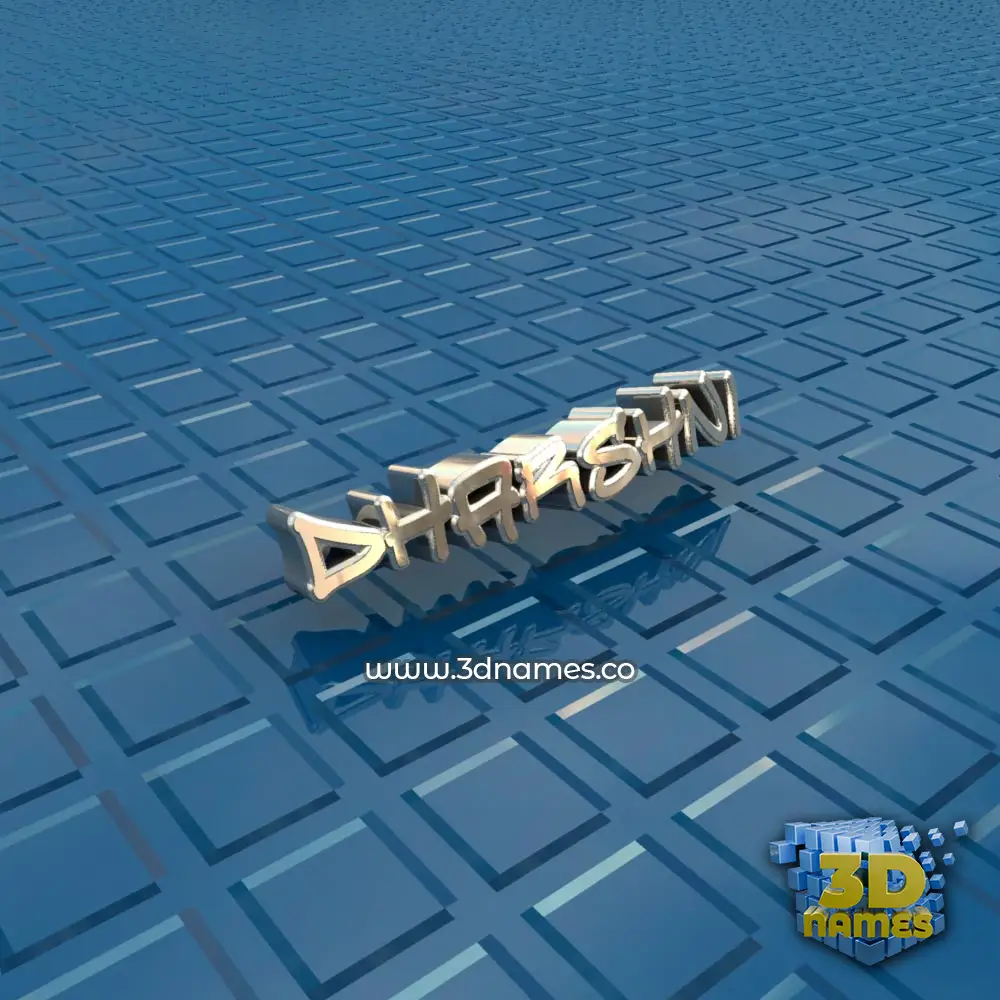 dharshni in Blue Bling style - 3D name wallpaper