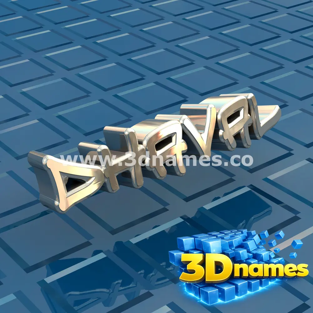 dhaval in Blue Bling style - 3D name wallpaper