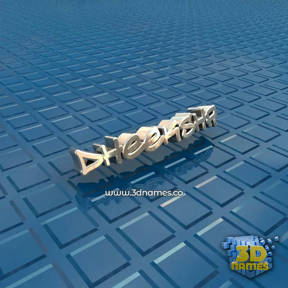 dheeksha in Blue Bling style - 3D name wallpaper