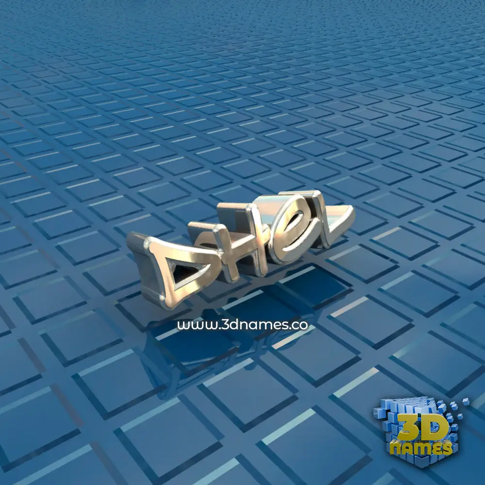 dhel in Blue Bling style - 3D name wallpaper