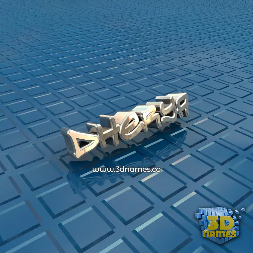 dherya in Blue Bling style - 3D name wallpaper