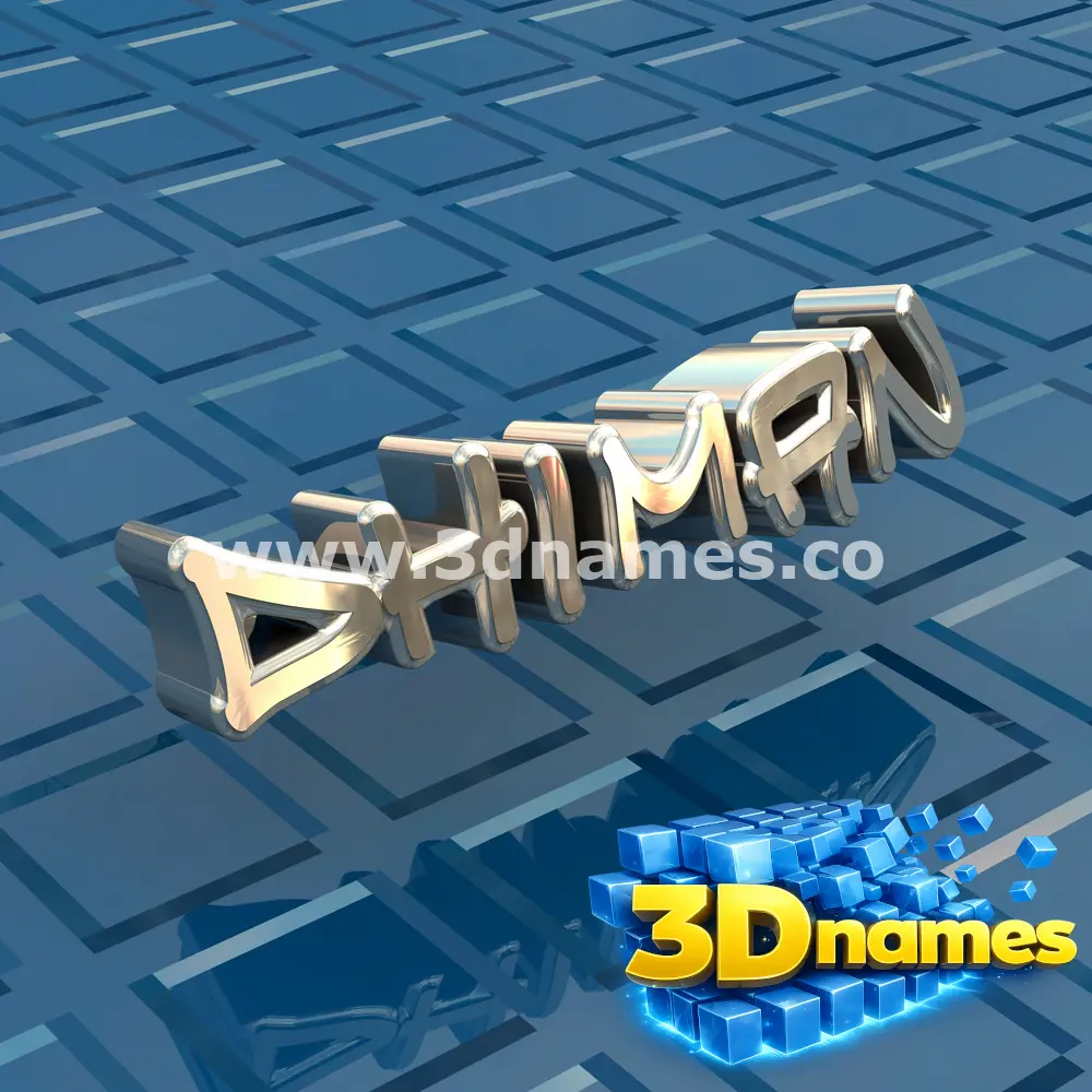 dhiman in Blue Bling style - 3D name wallpaper