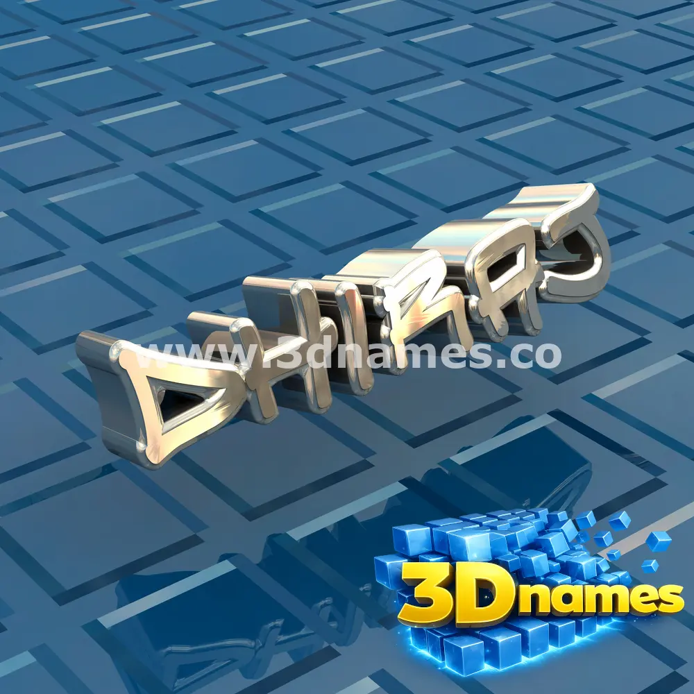 dhiraj in Blue Bling style - 3D name wallpaper