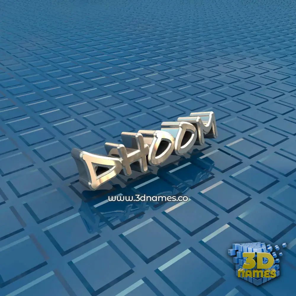 dhoom in Blue Bling style - 3D name wallpaper