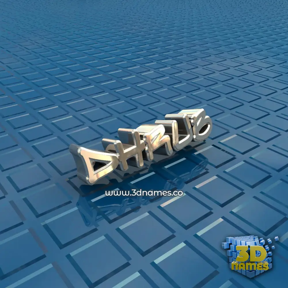 dhrub in Blue Bling style - 3D name wallpaper