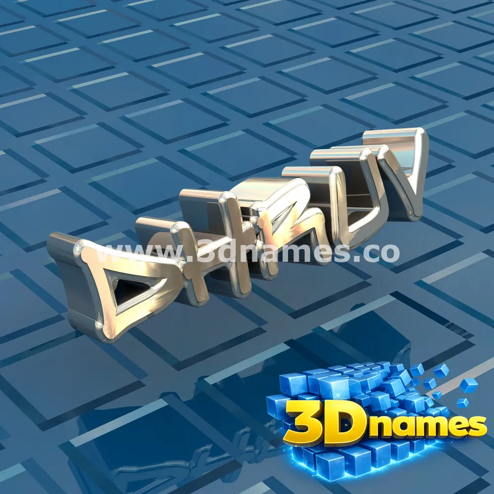 dhruv in Blue Bling style - 3D name wallpaper
