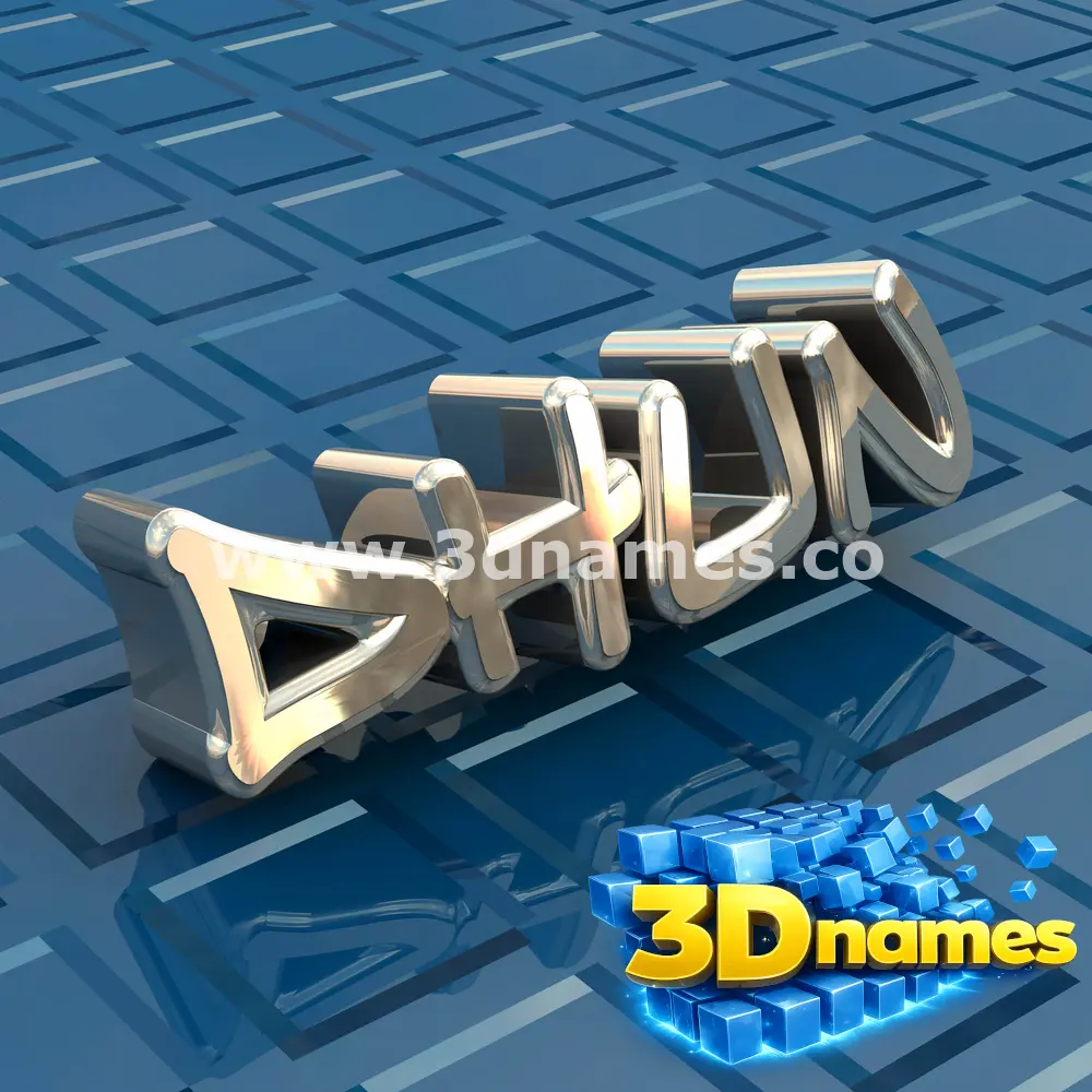dhun in Blue Bling style - 3D name wallpaper