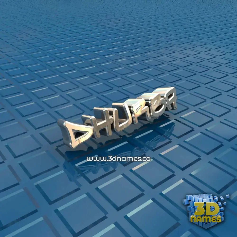 dhurba in Blue Bling style - 3D name wallpaper