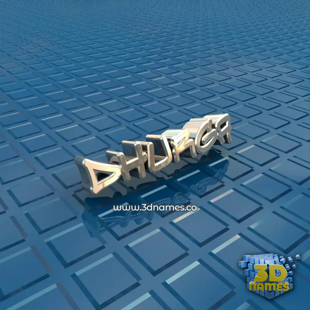 dhurga in Blue Bling style - 3D name wallpaper